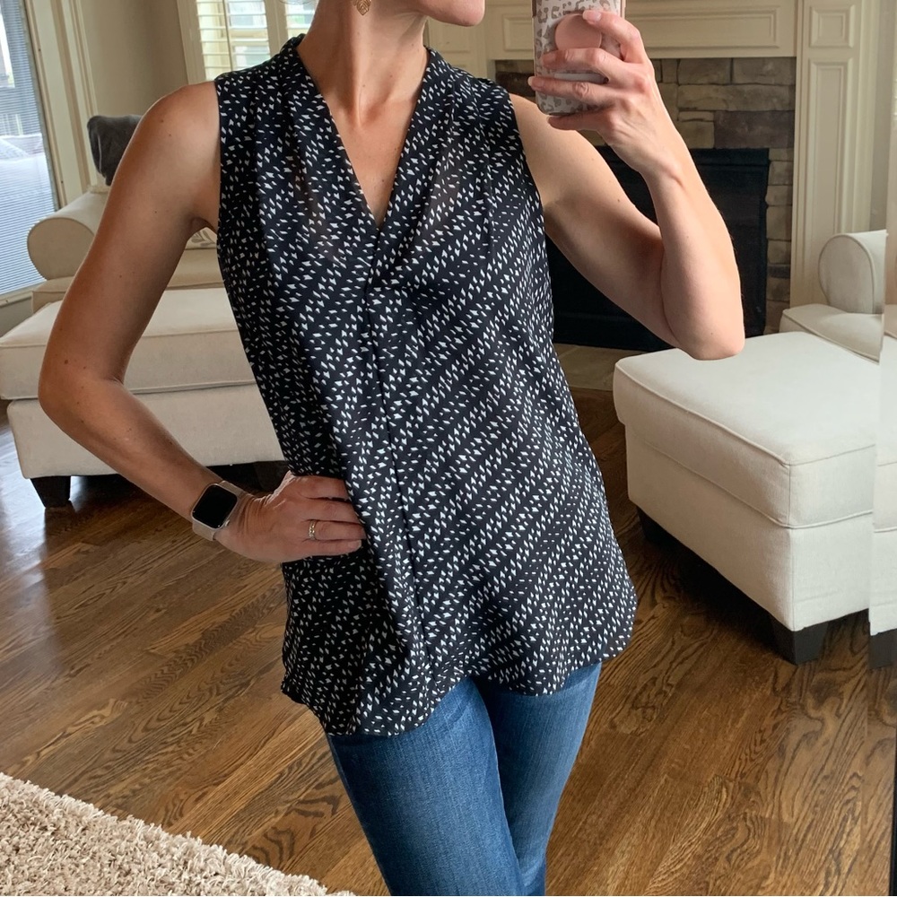 VINCE CAMUTO Size Small Sleeveless Black Blouse Career Office